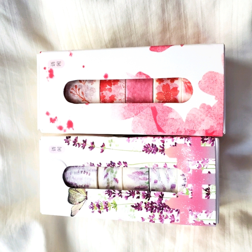 Japanese floral washi tape (purple and pink)
